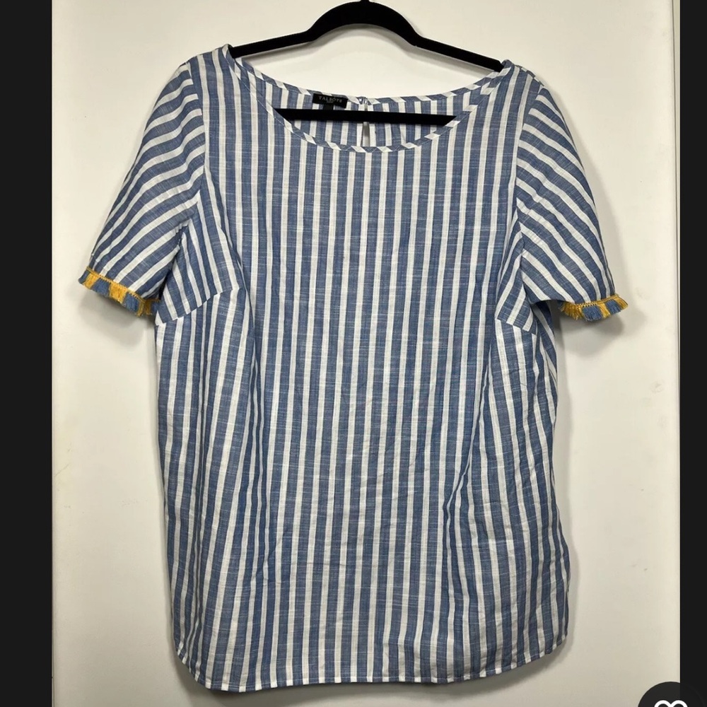 Talbots Size X Striped shirt with side zipper.  EUC